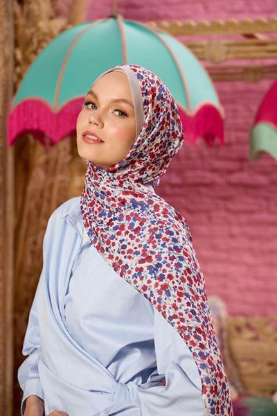 Marrakech Koleksiyon Soft Şal Gri Krımızı 3046-23