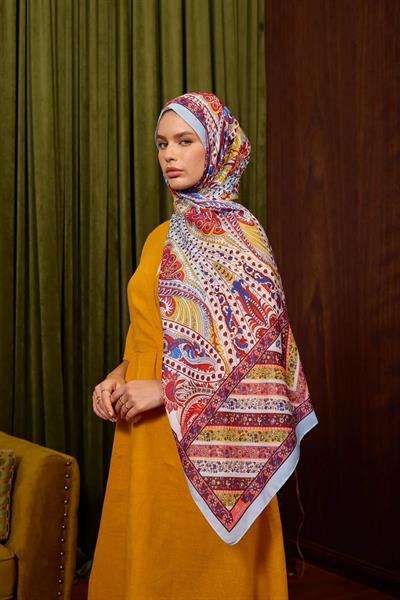 Marrakech Koleksiyon Soft Şal Kırmızı Baby Blue 3047-11