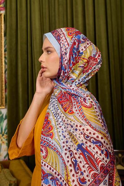 Marrakech Koleksiyon Soft Şal Kırmızı Baby Blue 3047-11