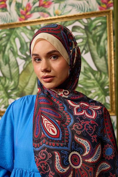 Marrakech Koleksiyon Soft Şal Lacivert Bordo 3048-10