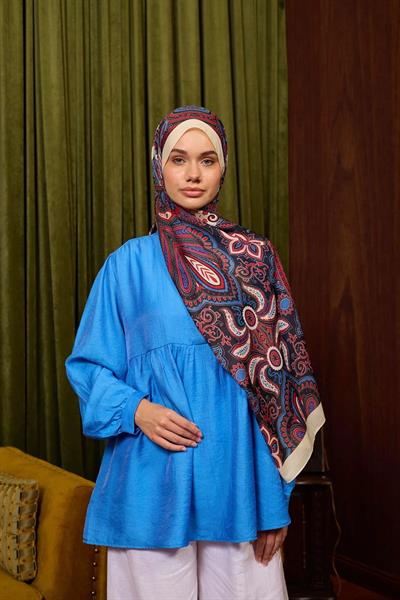 Marrakech Koleksiyon Soft Şal Lacivert Bordo 3048-10