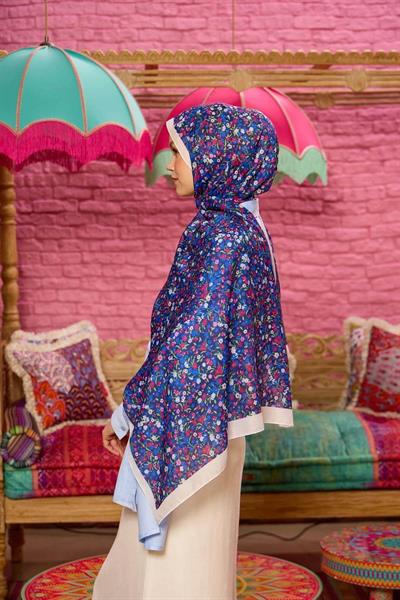 Marrakech Koleksiyon Soft Şal Lacivert Kırmızı 3046-11