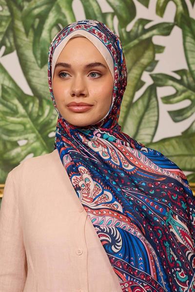 Marrakech Koleksiyon Soft Şal Lacivert Mavi 3047-05