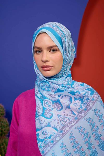 Marrakech Koleksiyon Soft Şal Mavi Turkuaz 3049-09