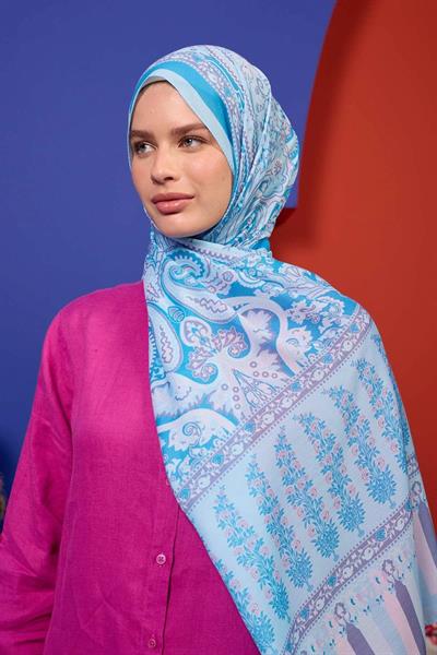 Marrakech Koleksiyon Soft Şal Mavi Turkuaz 3049-09