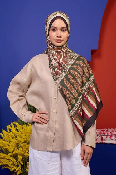 Marrakech Koleksiyon Soft Şal Orman Yeşili Siyah 3049-07