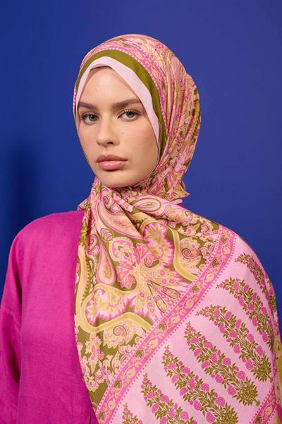 Marrakech Koleksiyon Soft Şal Pembe Yeşil 3049-13