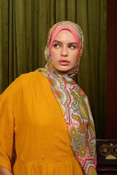 Marrakech Koleksiyon Soft Şal Soft Pembe Yeşil 3048-12