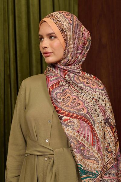 Marrakech Koleksiyon Soft Şal Somon Kırmızı 3047-02