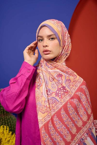 Marrakech Koleksiyon Soft Şal Somon Menekşe 3049-06