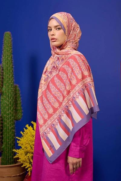 Marrakech Koleksiyon Soft Şal Somon Menekşe 3049-06