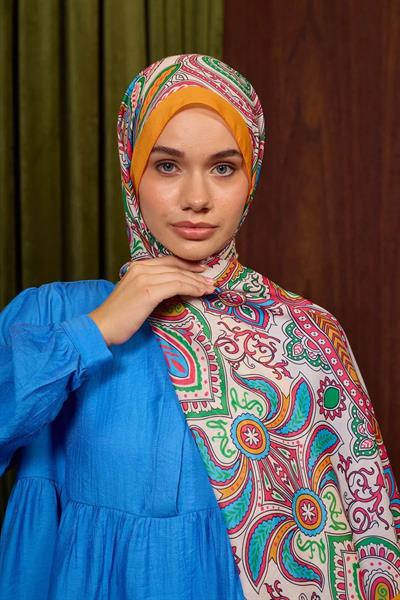 Marrakech Koleksiyon Soft Şal Turuncu Kırmızı 3048-02