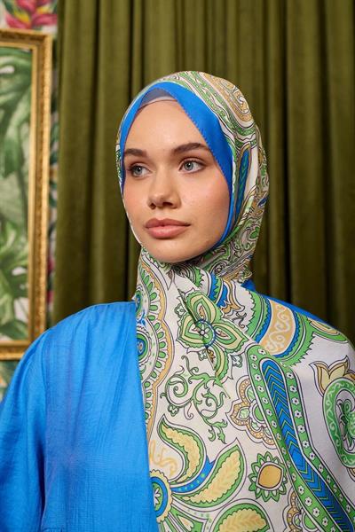 Marrakech Koleksiyon Soft Şal Yeşil Parlament 3048-04