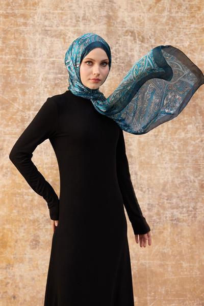 Mavi Hint Vual Şal -  5003-09