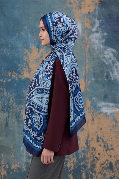 Mavi Hint Vual Şal -  5004-01