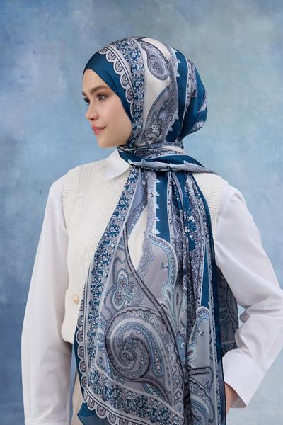 Mavi Hint Vual Şal -  5006-01