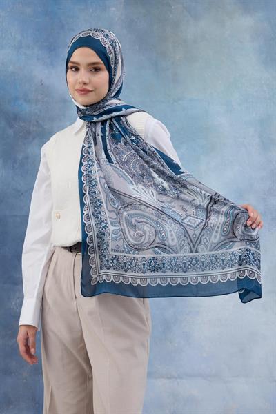 Mavi Hint Vual Şal -  5006-01