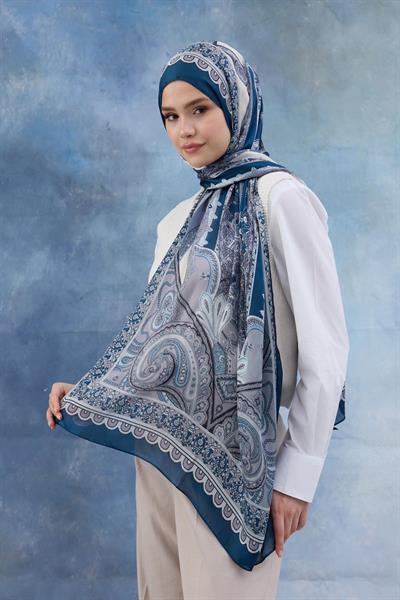 Mavi Hint Vual Şal -  5006-01