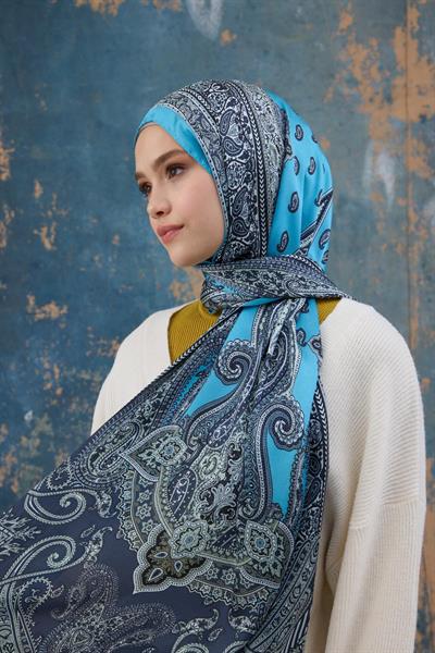 Mavi Hint Vual Şal -  5008-01