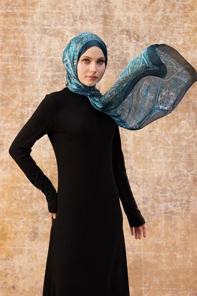 Mavi Hint Vual Şal - 5003-09