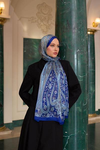 Mavi Hint Vual Şal - 5009-19
