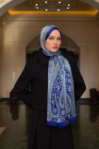 Mavi Hint Vual Şal - 5009-19