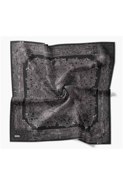 Monare Eşarp Etnik Motif Siyah 90x90