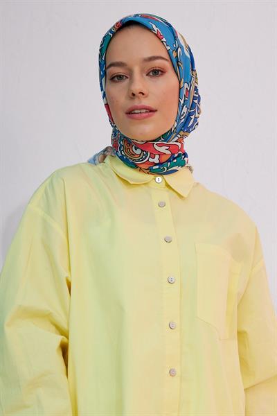 Mozaik Saman Sarısı  Pamuk Viskon Eşarp