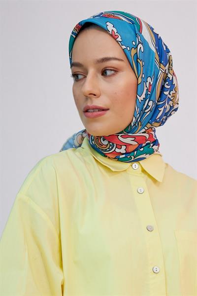 Mozaik Saman Sarısı  Pamuk Viskon Eşarp