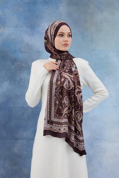 Mürdüm Hint Vual Şal -  5005-05
