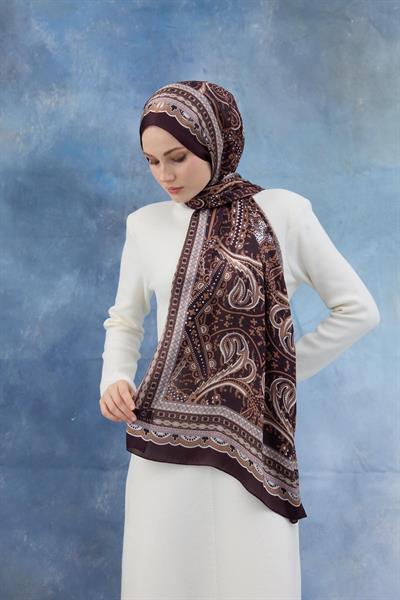 Mürdüm Hint Vual Şal -  5005-05