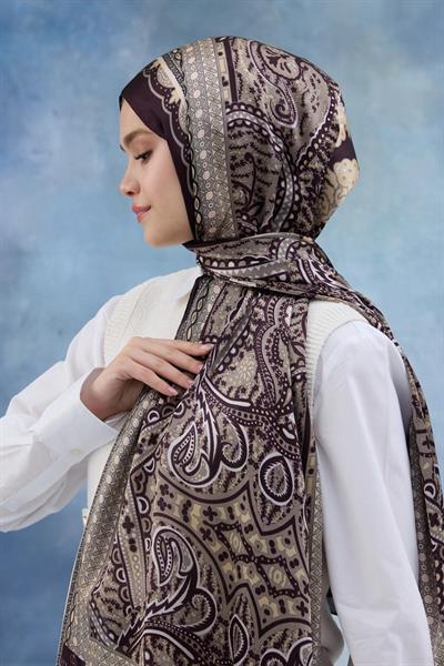 Mürdüm Hint Vual Şal -  5005-06
