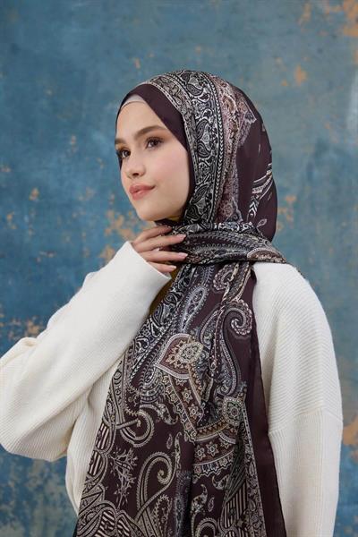 Mürdüm Hint Vual Şal -  5008-15