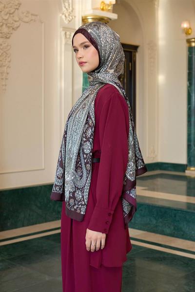 Mürdüm Hint Vual Şal -  5009-11