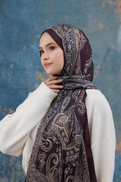 Mürdüm Hint Vual Şal - 5008-15