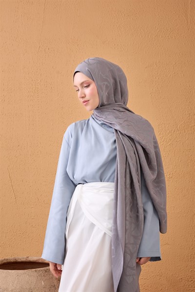 Naia Pamuk Şal Aris Koyu Gri