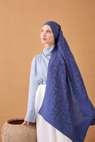 Naia Pamuk Şal Elio Saks Mavisi