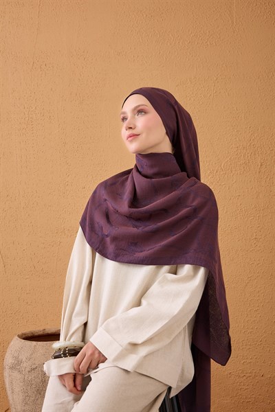 Naia Pamuk Şal Halat Mürdüm