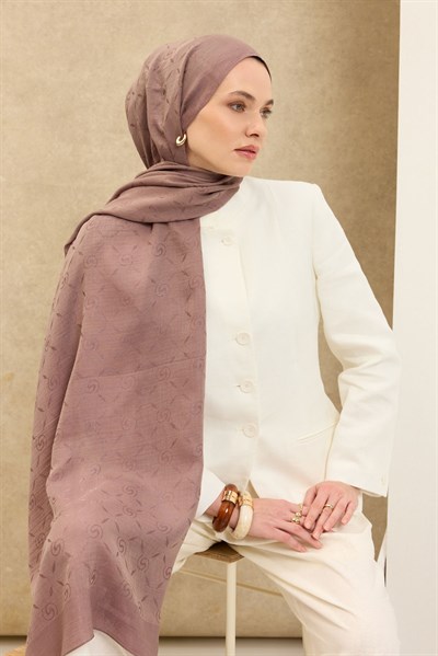 Naia Pamuk Şal Maxi Monogram Vizon