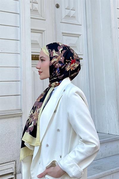 Nature Frezya Soft Şal Krem Siyah 3038-07