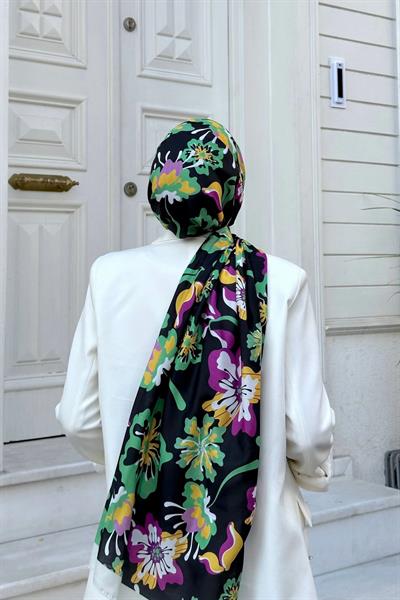 Nature Frezya Soft Şal Siyah Yeşil 3038-12