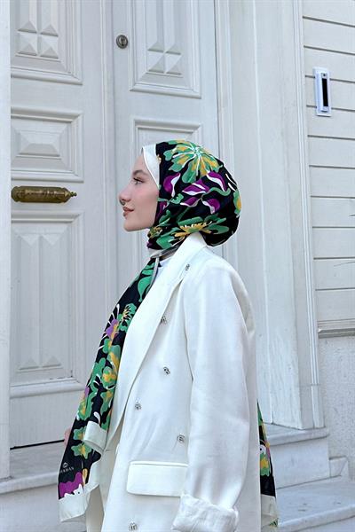 Nature Frezya Soft Şal Siyah Yeşil 3038-12