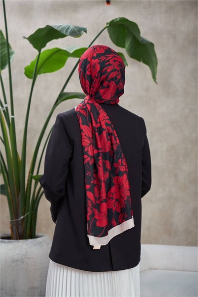 Nature Fulya Soft Şal Beyaz Siyah 3041-07