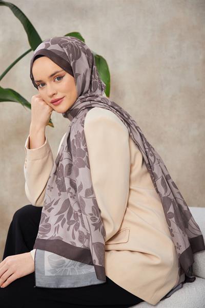 Nature Fulya Soft Şal Kahve Gri 3041-11