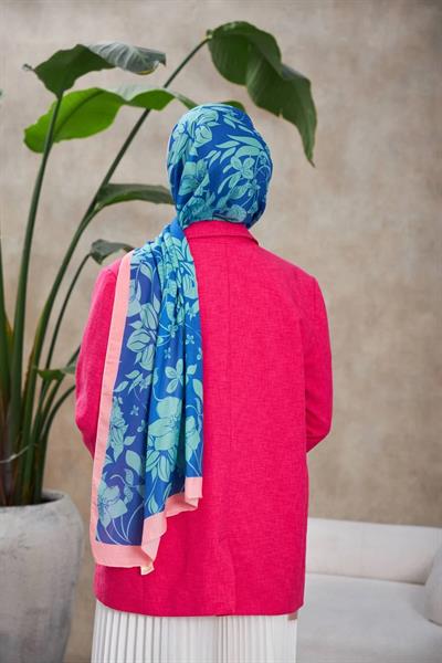 Nature Fulya Soft Şal Pembe Çelik Mavi 3041-13