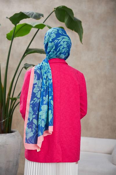 Nature Fulya Soft Şal Pembe Çelik Mavi 3041-13