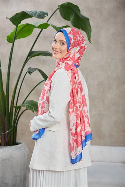 Nature Fulya Soft Şal Pembe Mavi 3041-02