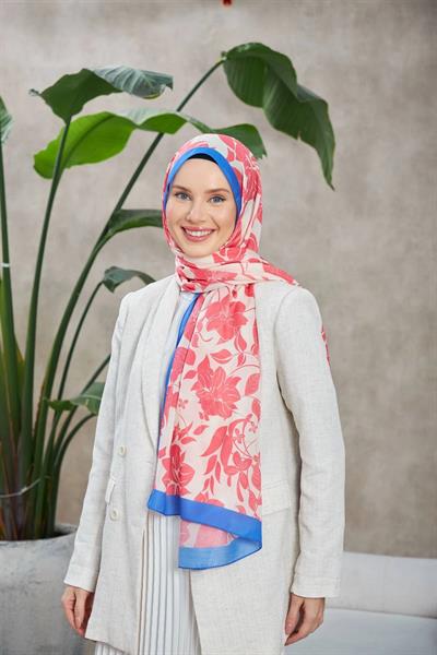 Nature Fulya Soft Şal Pembe Mavi 3041-02