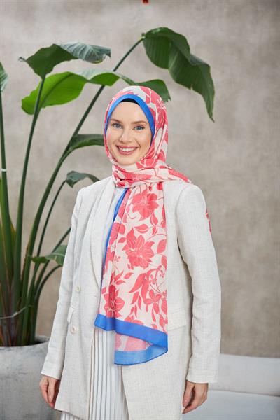 Nature Fulya Soft Şal Pembe Mavi 3041-02