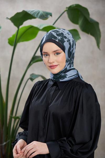 Nature Fulya Soft Şal Siyah Gri 3041-01